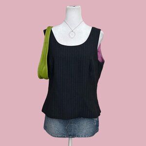 gray and pink pinstriped y2k tank top office siren corpcore downtown it girl